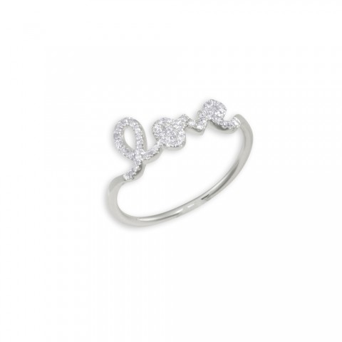 White Gold & Diamond Love Ring